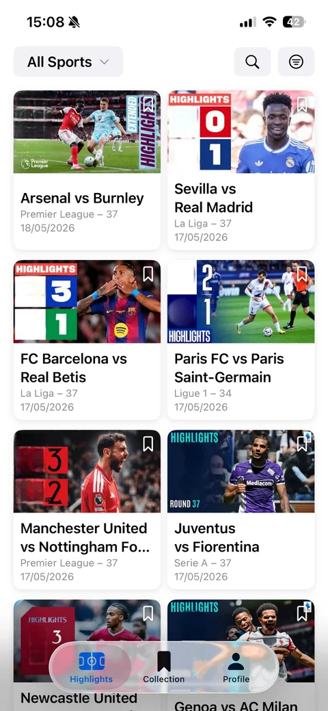 OFI app — official football highlights feed