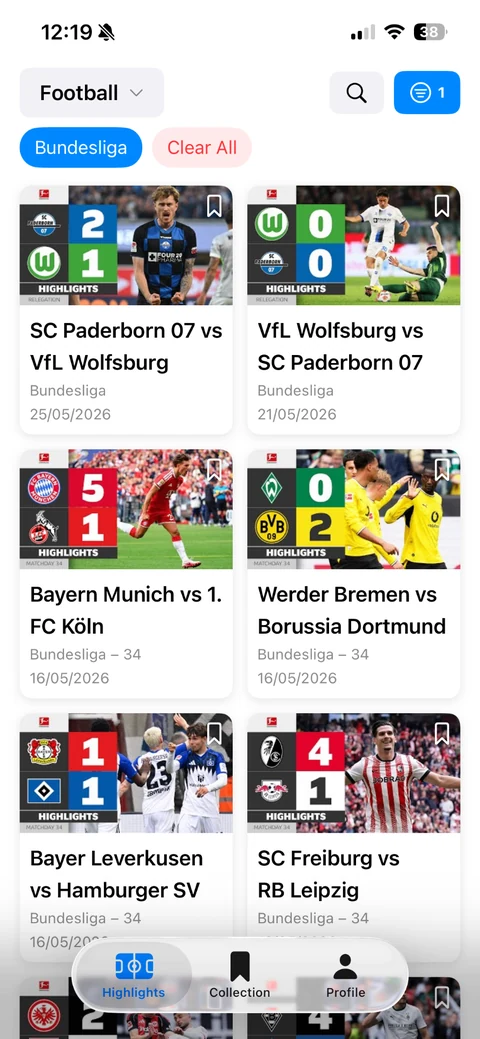 App OFI — resumos Bundesliga