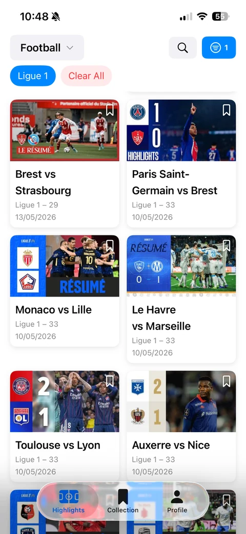 App OFI — résumés Ligue 1